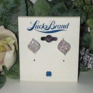 New Lucky Brand Pave Crystal Pierced Earrings